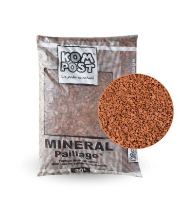 Paillage minéral décoratif en brique pilée 10/25mm, sac de 20 litres - KOM36