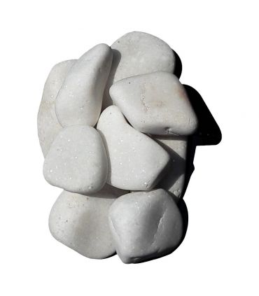 Galet marbre blanc pur 25-40mm, 10 filets de 20 kg - F-PAI051-10x20