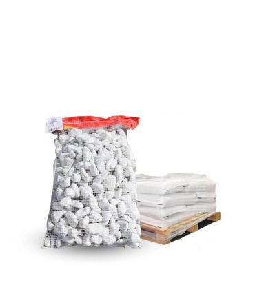 Galet marbre blanc pur 25-40mm, 10 filets de 20 kg - F-PAI051-10x20