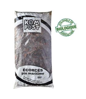 Paillage végétal biodégradable écorces de pin maritime, sac 50 L - KOM37 Paillage végétal biodégradable écorces de pin maritime, sac 50 L - KOM37
