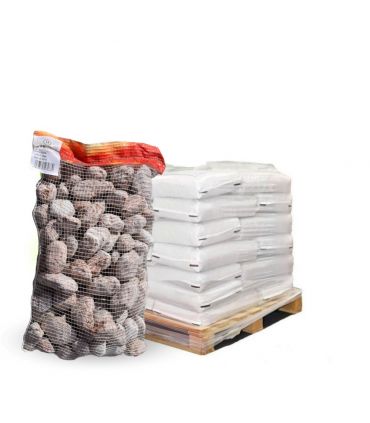 Paillage minéral Galet marbre rouge 40-60mm, 10 sacs de 20kg - F-PAI071-10x20
