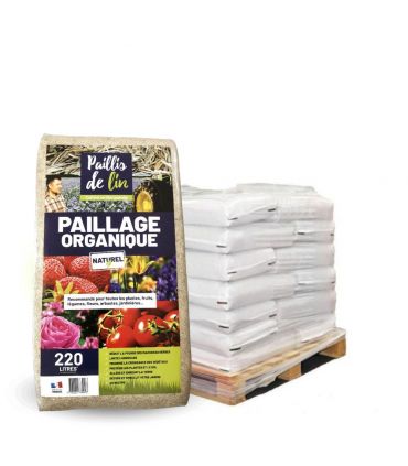 Paillis de lin, organique et naturelle pour jardins potagers, 21 balles de 220l - F-PAI058-21x220