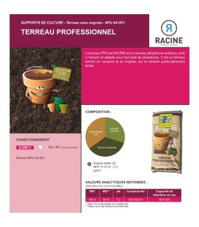 Terreau professionnel stimulateur plantation 54 sacs de 40 litres Terreau professionnel stimulateur plantation 54 sacs de 40 litres