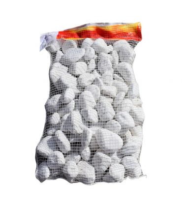 Galet marbre blanc pur 40-60mm, 10 filets de 20 kg - F-PAI050-10x20