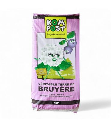 Terre de bruyère forestière pour plantation, sac de 40 litres - KOM14