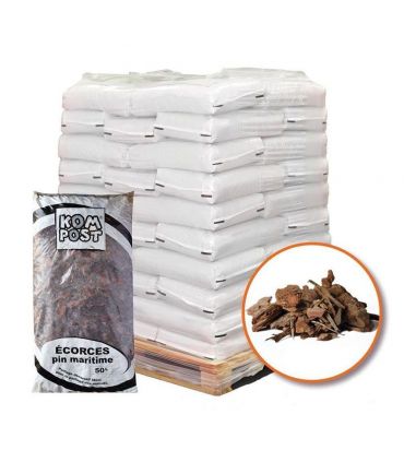 Paillage végétal biodégradable écorces de pin maritime 10 sacs 50 L pour 10m2