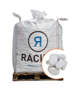 Paillage minéral Galet marbre blanc Carrare 40-60mm, Big bag 500 kg - F-PAI010 Paillage minéral Galet marbre blanc Carrare 40-60mm, Big bag 500 kg - F-PAI010
