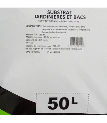 Substrat jardinières et bacs, sac 50 l - PRO11