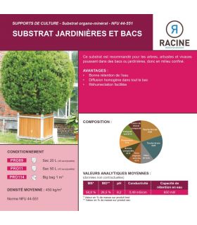 Substrat jardinières et bacs, sac 50 l - PRO11 Substrat jardinières et bacs, sac 50 l - PRO11