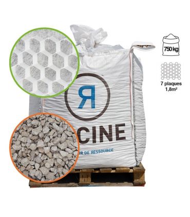 Pack gravier 750 Kg et 7 dalles alvéollées 1,8m² pour surface 12,5m²