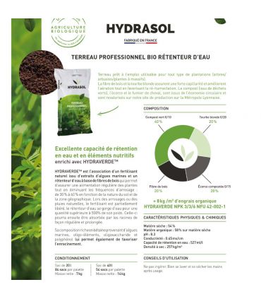 Terreau plantation Hydrasol, 54 sacs de 40 litres - PRO154-54x40