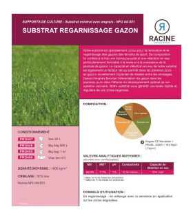 Terreau substrat pour regarnissage gazon pour sol sportif 48 sacs 20l - PRO447-48x20 Terreau substrat pour regarnissage gazon pour sol sportif 48 sacs 20l - PRO447-48x20
