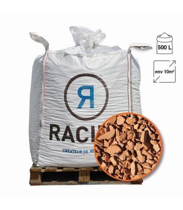 Paillage minéral décoratif en brique pilée 10/25 big bag 500 litres pour 10m2