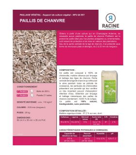 Paillis de chanvre dégradable sans pesticide, 21  balles de 200 litres - F-PAI003-21x200 Paillis de chanvre dégradable sans pesticide, 21  balles de 200 litres - F-PAI003-21x200