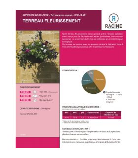 Terreau fleurissement prêt à l'emploi 10 sacs 50 l bacs de plantes Terreau fleurissement prêt à l'emploi 10 sacs 50 l bacs de plantes