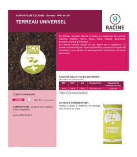 Terreau économique universel 100% naturel 57 sacs 40 litres pour fleurs arbustes