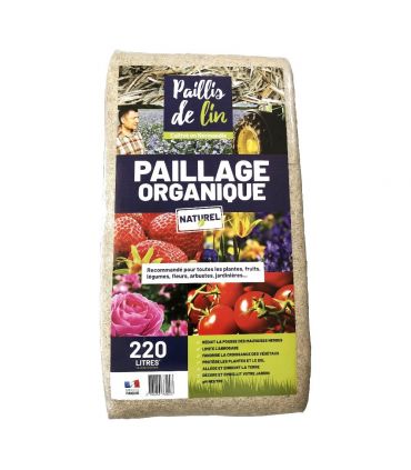 Paillis de lin, organique et naturelle pour jardins potagers, 1 balle de 220 litres - F-PAI058
