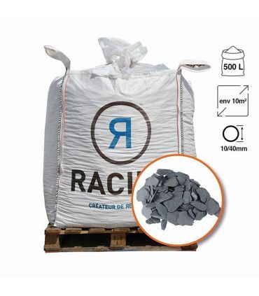 Paillage naturel ardoise grise 10-40 Big bag 500 litres pour 10m2 - PRO435-BB500