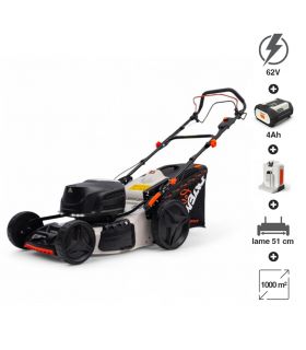 Tondeuse à batterie 62V DAEWOO, lame 51 cm, batterie 4Ah et chargeur - DALLM62BL-20SP-K1