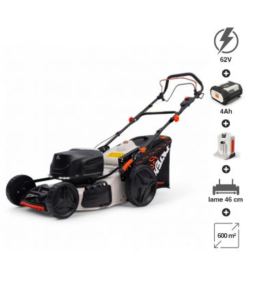 Tondeuse électrique sans fil 62V DAEWOO, lame 46 cm, batterie 4Ah et chargeur - DALLM62-18SP-K1