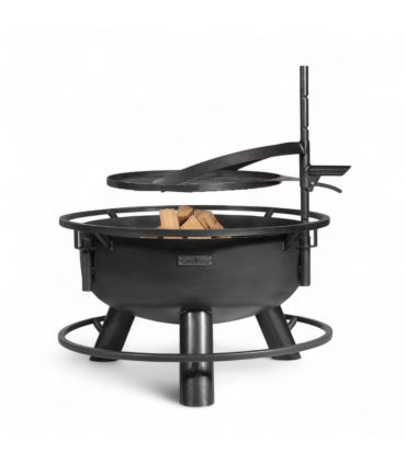 Braséro de jardin avec grille multifonctionnel BANDITO, avec grille de cuisson multifonction 50cm,111354
