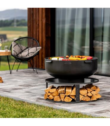 Braséro de jardin XXL PALERMO, 60cm de diamètre,acier naturel, CookKing, 111560