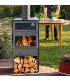 Cheminée d'extérieur VENTO avec vitre trempée,CookKing, 111565 Cheminée d'extérieur VENTO avec vitre trempée,CookKing, 111565