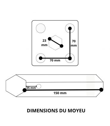 Paire de roues métalliques 4.00-8 axe 23 mm pour motoculteur toute marque – DAEWOO DAACC-116-32