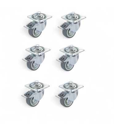 Roue pivotante avec frein (ensemble de 6 pièces) - COYOTTO CY0021-6