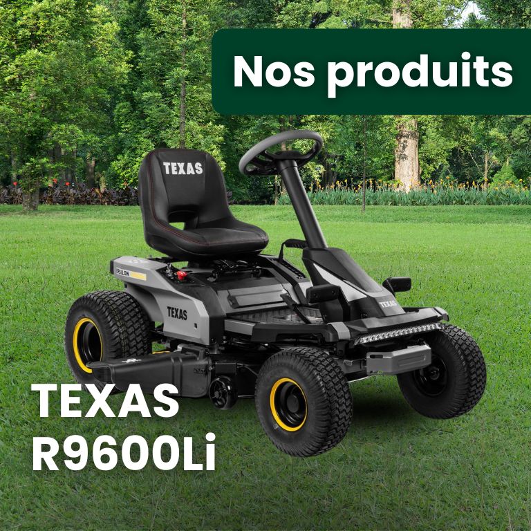 Texas R9600Li : Tondeuse autoportée à batterie idéale pour grandes pelouses